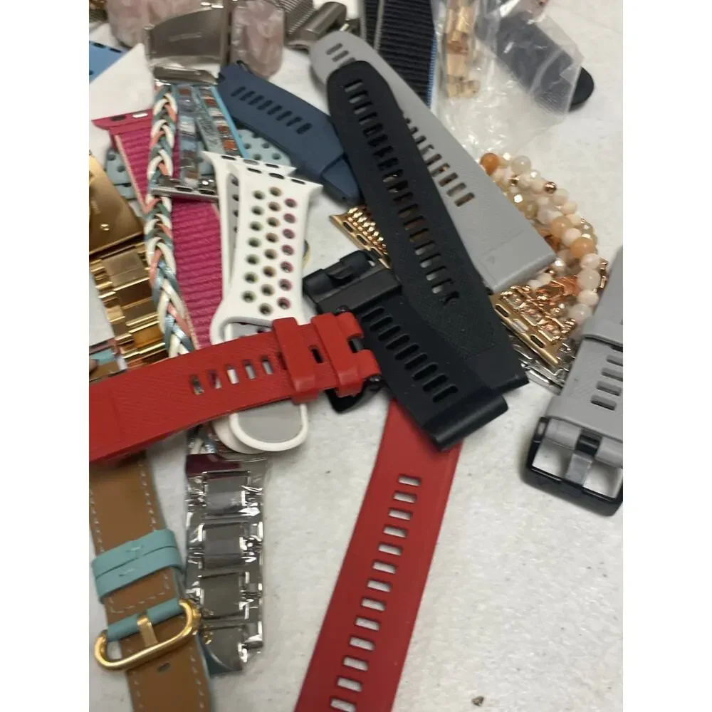 Lot Of Watch Bands Mixed Leather & Rubber Apple Watch Garmin Mixed Styles